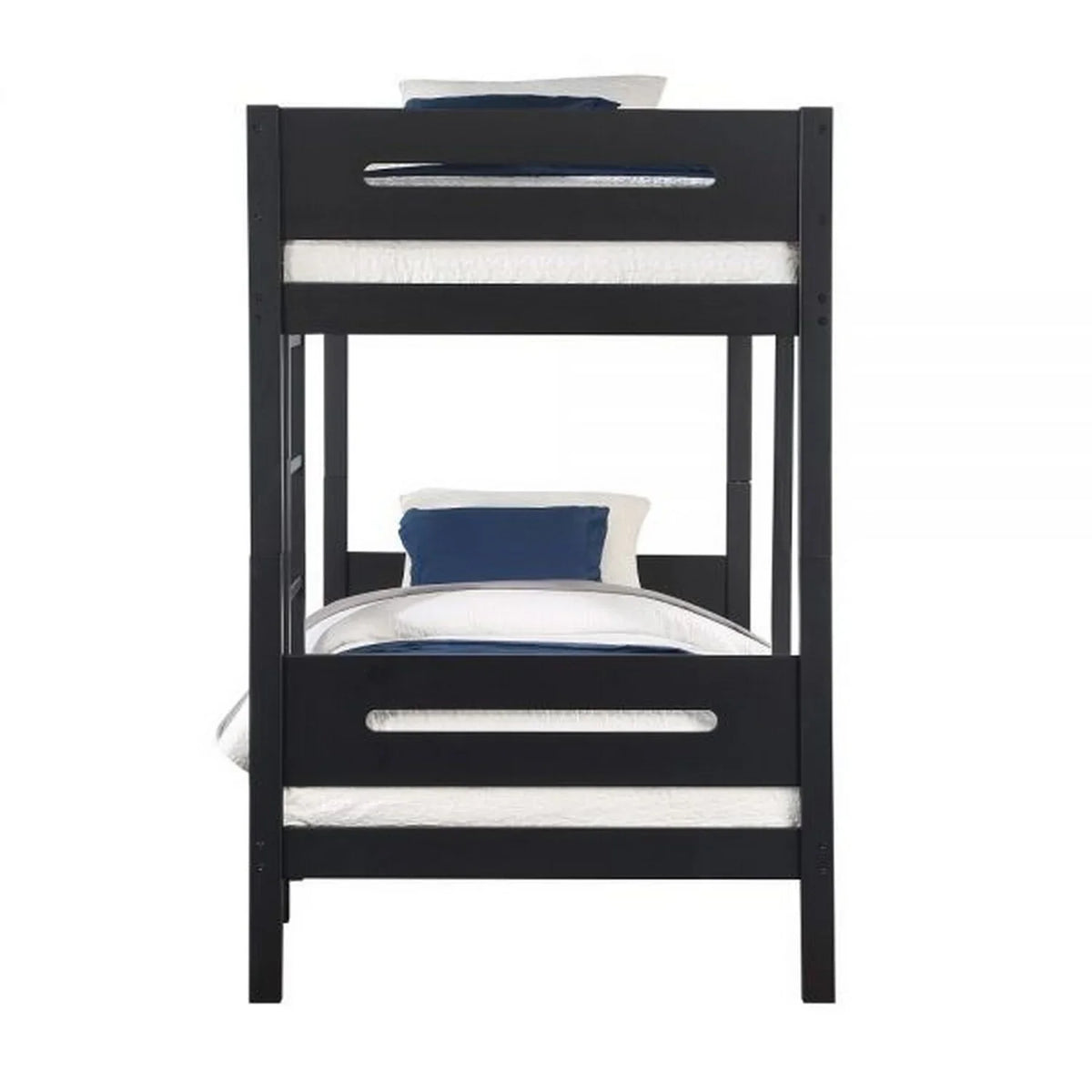 Bed Front Solid Black dimension Wood, - Asin Facing Pine Ladder with Benjara Twin Bunk