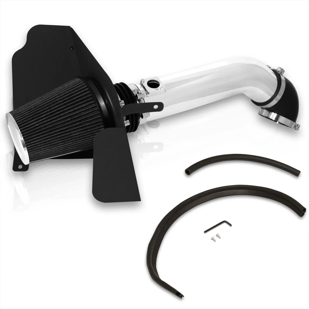 XL Filter Cold Intake For Tahoe Polish System Escalade Sierra + Yukon Aluminum V8 Cadillac Silverado Air Distributors AJP Pipe Suburban Compatible/Replacement Induction Heat Chevy Avalanche GMC Shield