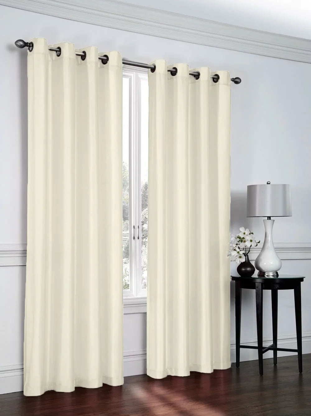 Luxurious Curtain Ultra Regal Panels Pack: Semi Sheer 2 Ivory Collections Top Grommet Home Shimmer -