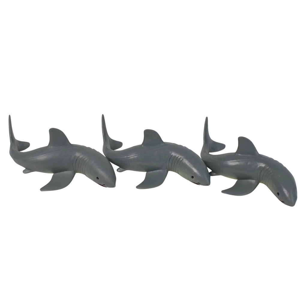 Shark Swimming and Frenzy White Toys - 7" of Set 3 Dive Pool Gray