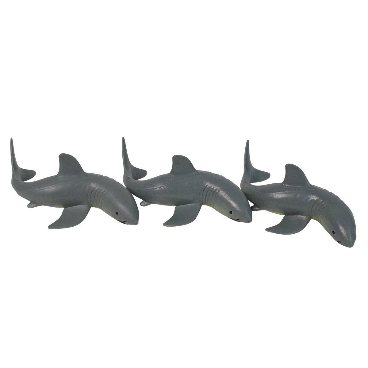 Shark Swimming and Frenzy White Toys - 7" of Set 3 Dive Pool Gray