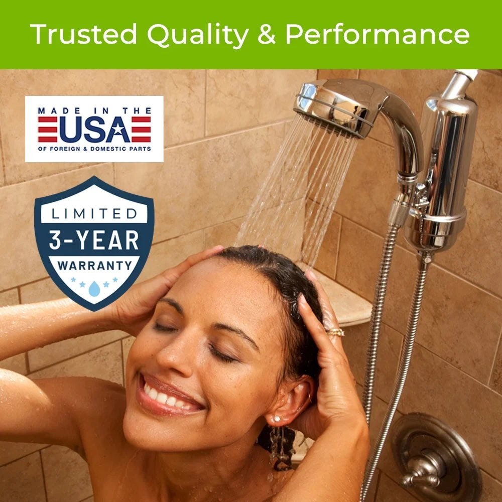 Wand Deluxe with 96.6% Reduction, 10,000 Premium SF-7C for Filter WaterChef Chlorine Gal. System Certified (Chrome), Handheld Capacity Shower