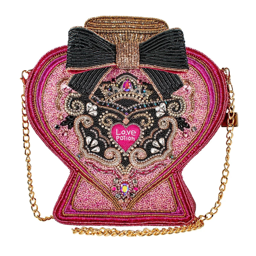 LOVE Bottle Handbag Beaded Purse Pink POTION NEW Mary Frances