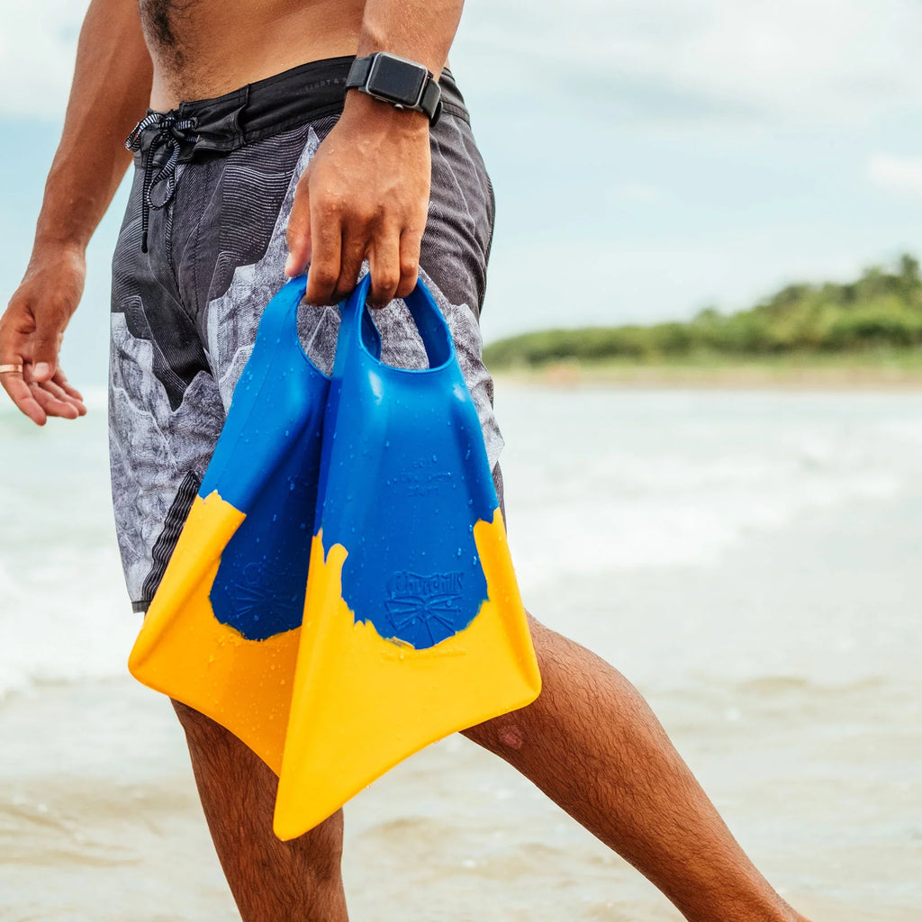 Makappuu Medium Adult Churchill Blue/Orange, Fins, Swim Floating Unisex Rubber