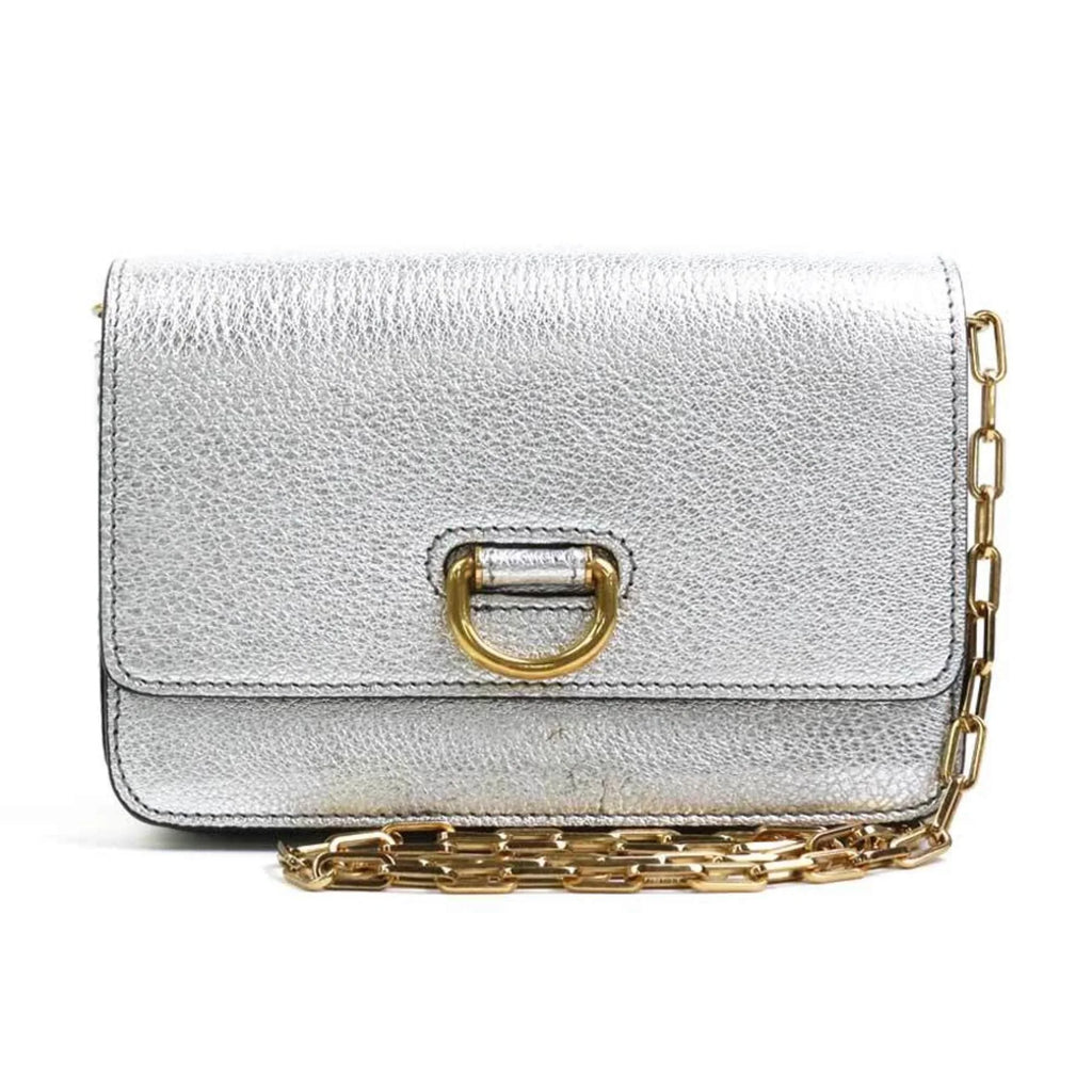 Burberry (Good) diagonal ladies bag Pre-Owned BURBERRY shoulder leather silver