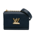 Twist Authenticated MM Bag Leather (Good) Crossbody Unisex Pre-Owned Blue Epi
