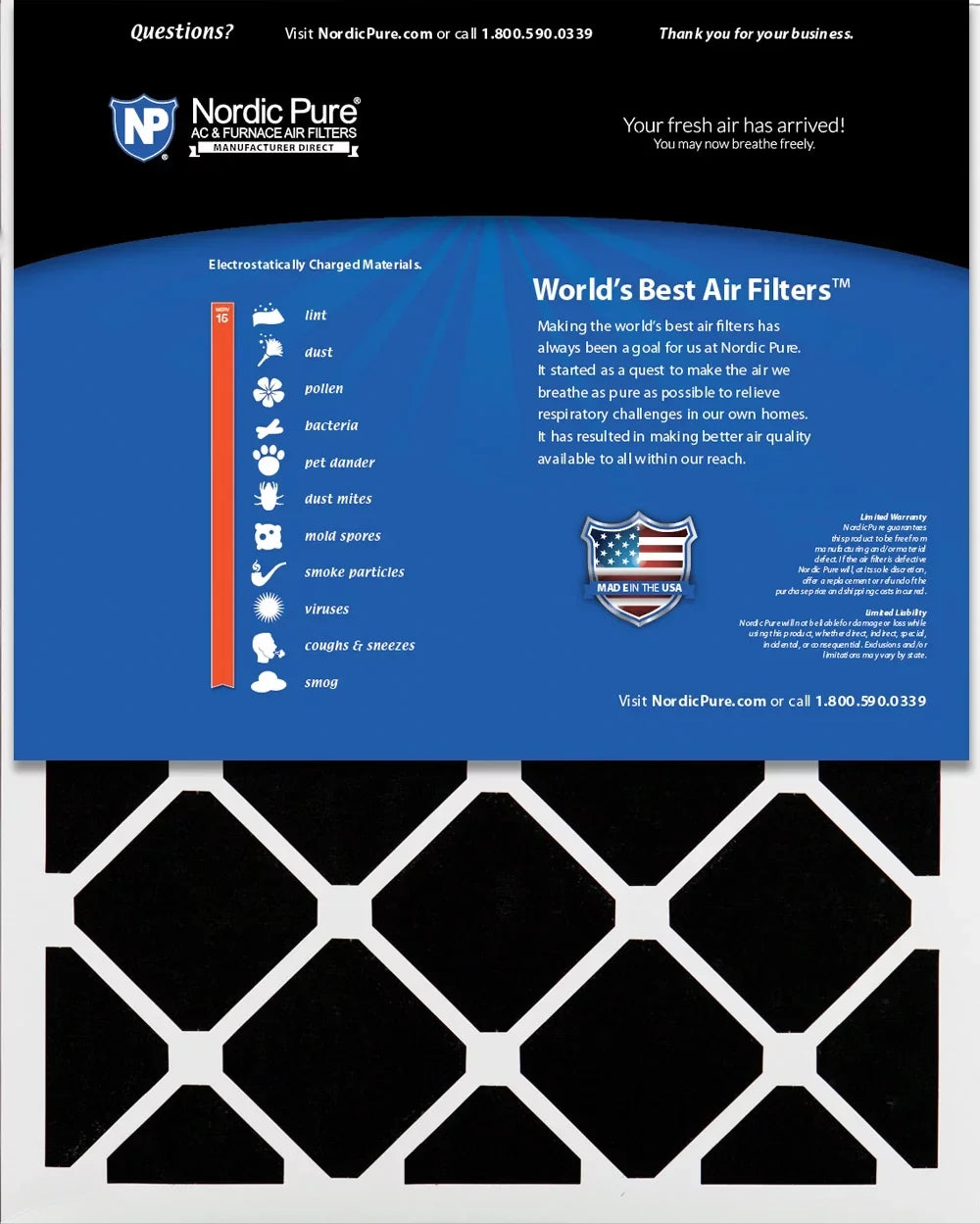 Carbon 15 Nordic Filters 5/8) Plus 1 20x24x4 Air Pack (3 Pure Pleated MERV