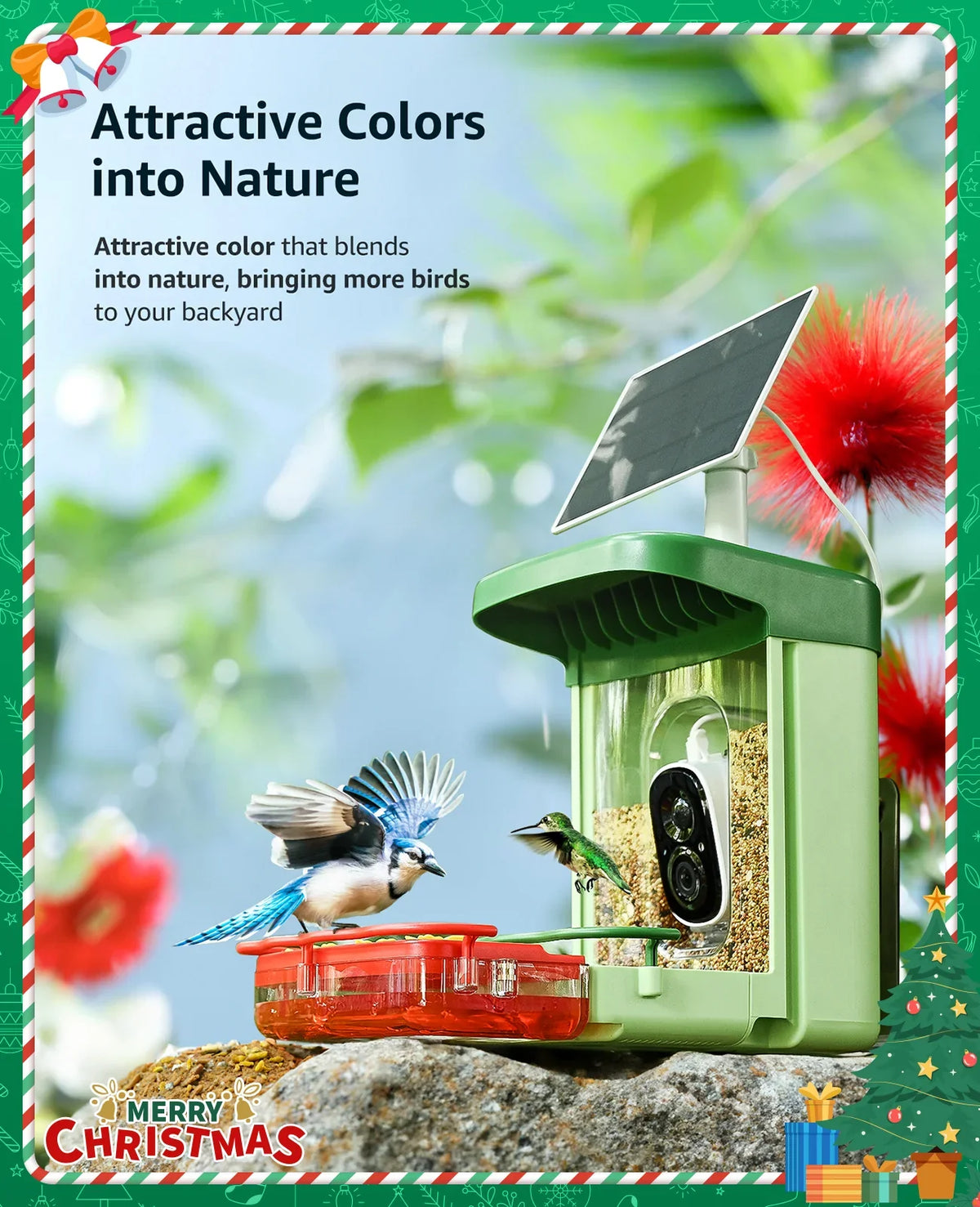 Gift Auto Species, Bird 3MP AI of Feeders Ideal with with 1 Birds Camera Feeder with Camera, Anyone Bird HD Identify Hummingbird for 2 Unique Camera, Capture in Close-Ups