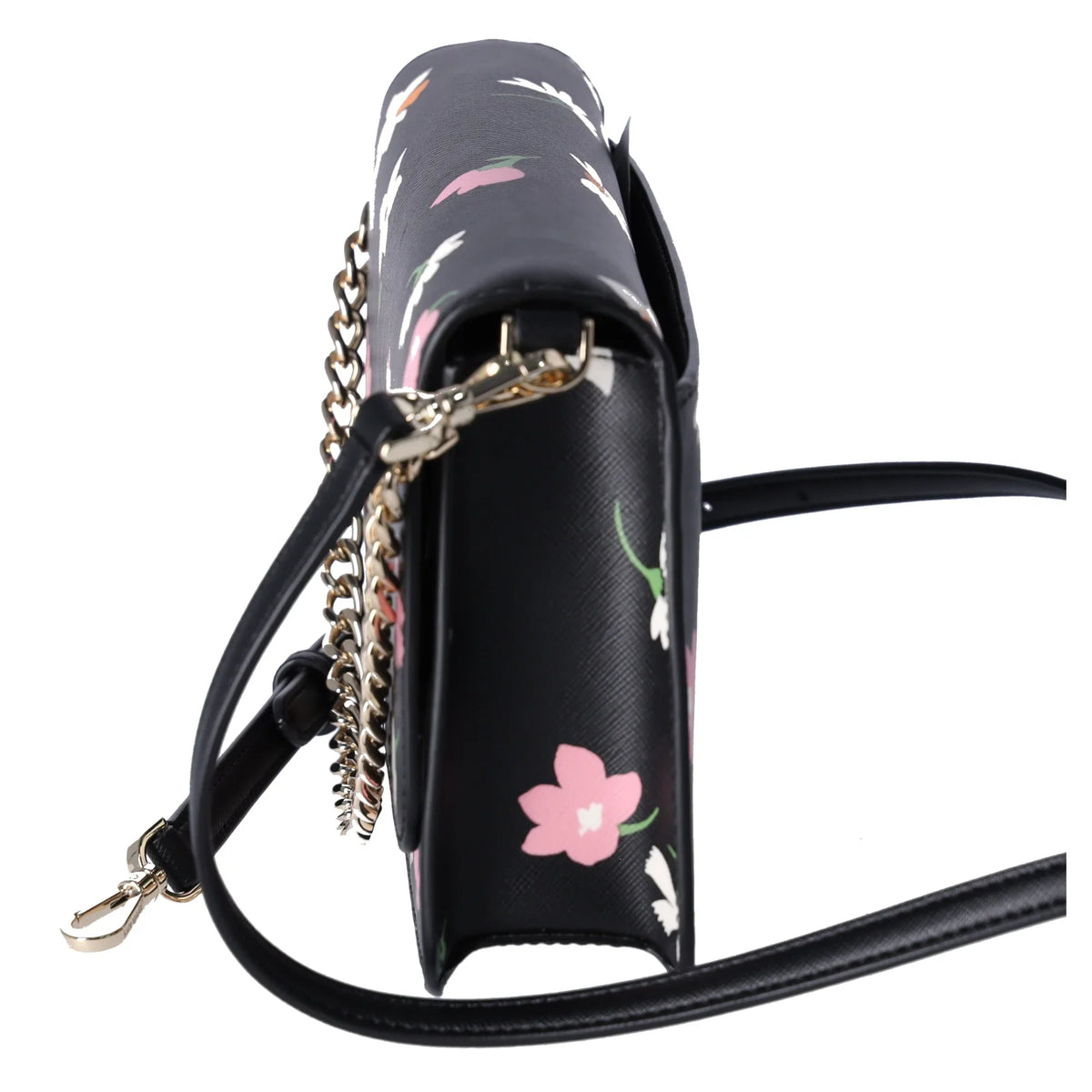Black Spade Floral Convertible Flap KF441 Waltz Crossbody Kate Madison