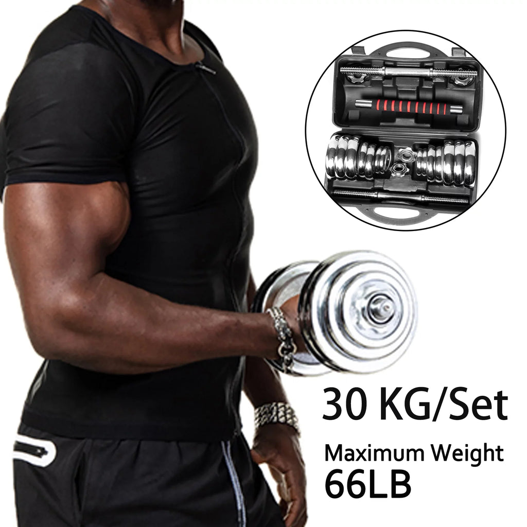 30KG Bar Adjustable Set Weights Fitness Weight Dumbbell Bodybuilding Training for Lifting