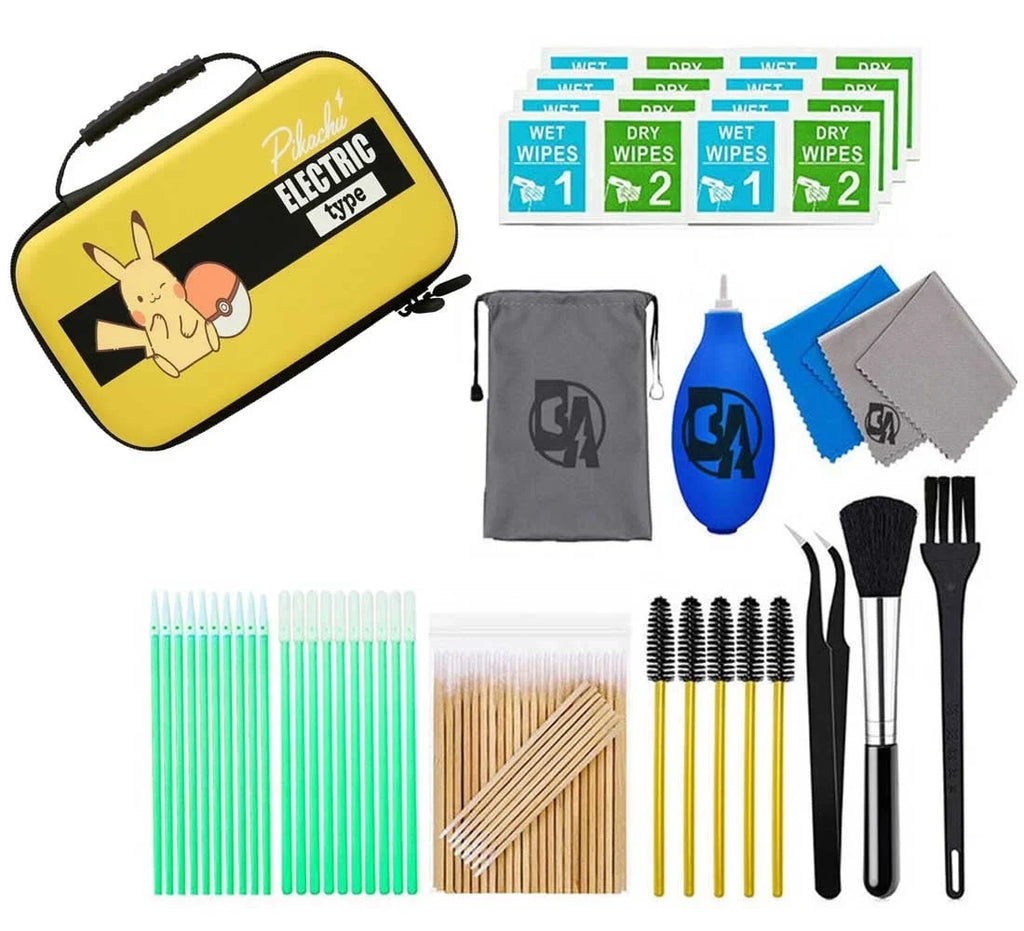 Kit Switch Switch Protection Axtion OLED Nintendo Switch Model, With - Electric Type Pikachu Bundle New Case for Like PowerA Manual Nintendo Lite Nintendo or Cleaning - Bolt -