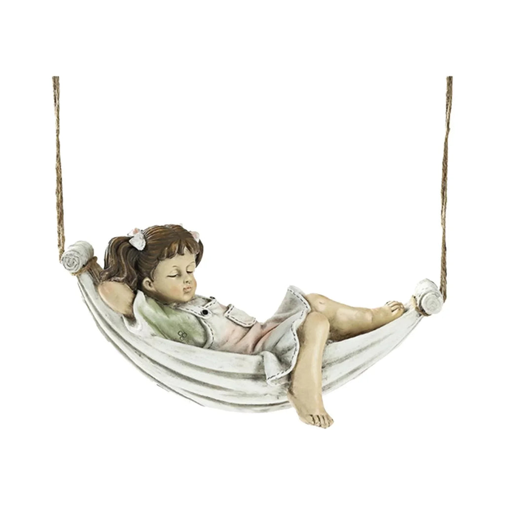 Tree Ornament Lawn Pond Yard Nordic Figurine Landscaping on Statue, Swing Fountain Sculpture, Hanging Hand Crafts Girls Garden Decorative