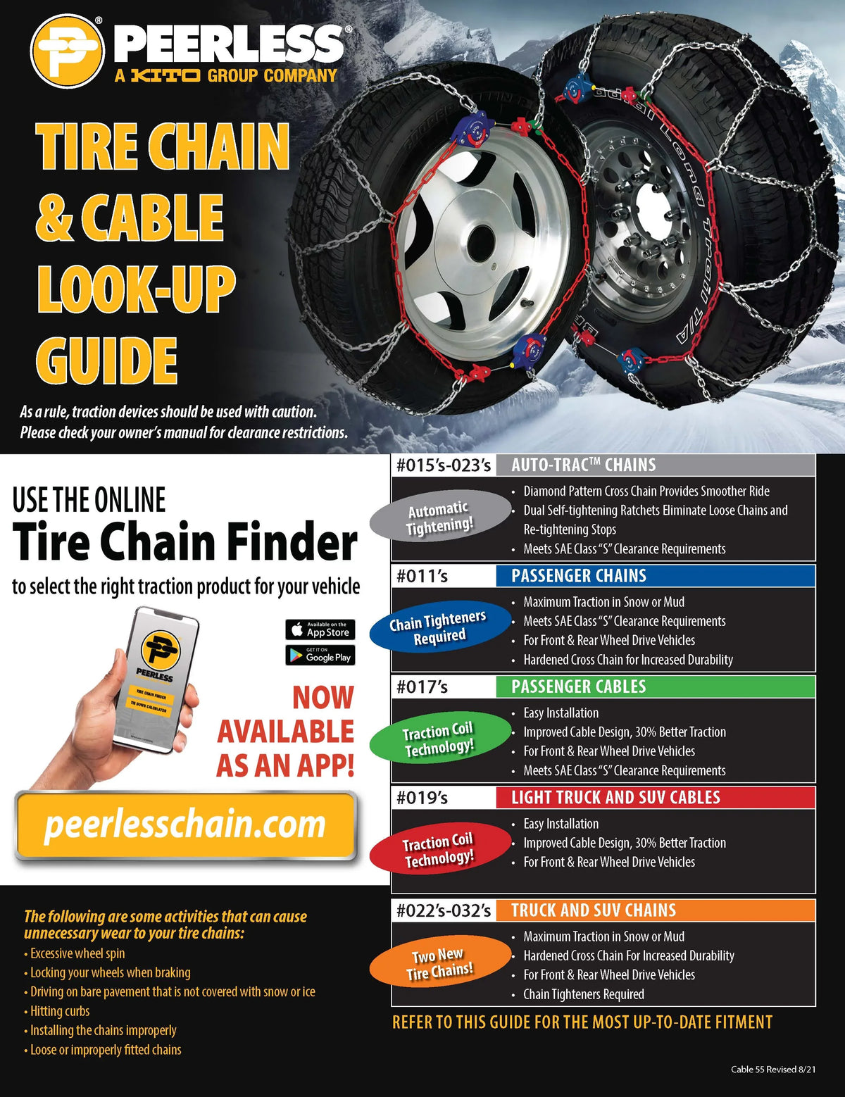 Peerless Tire Car Cables, #0172955 Chain Passenger