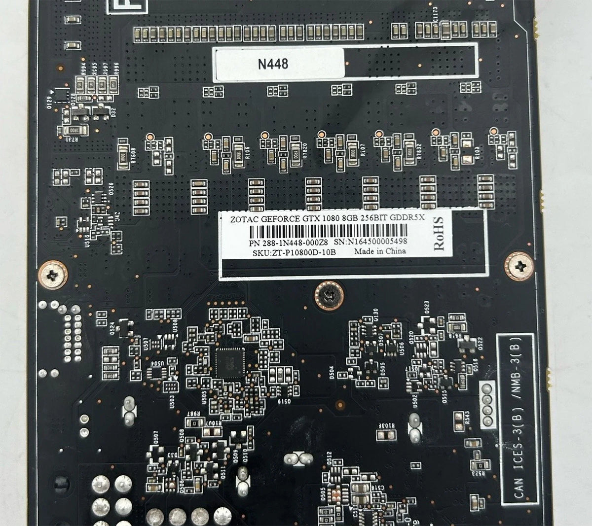 PCIE3.0 8GB GeForce Pre-Owned GDDR5X (Good) - ZOTAC GTX NVIDIA ZT-P10800D-10B 1080