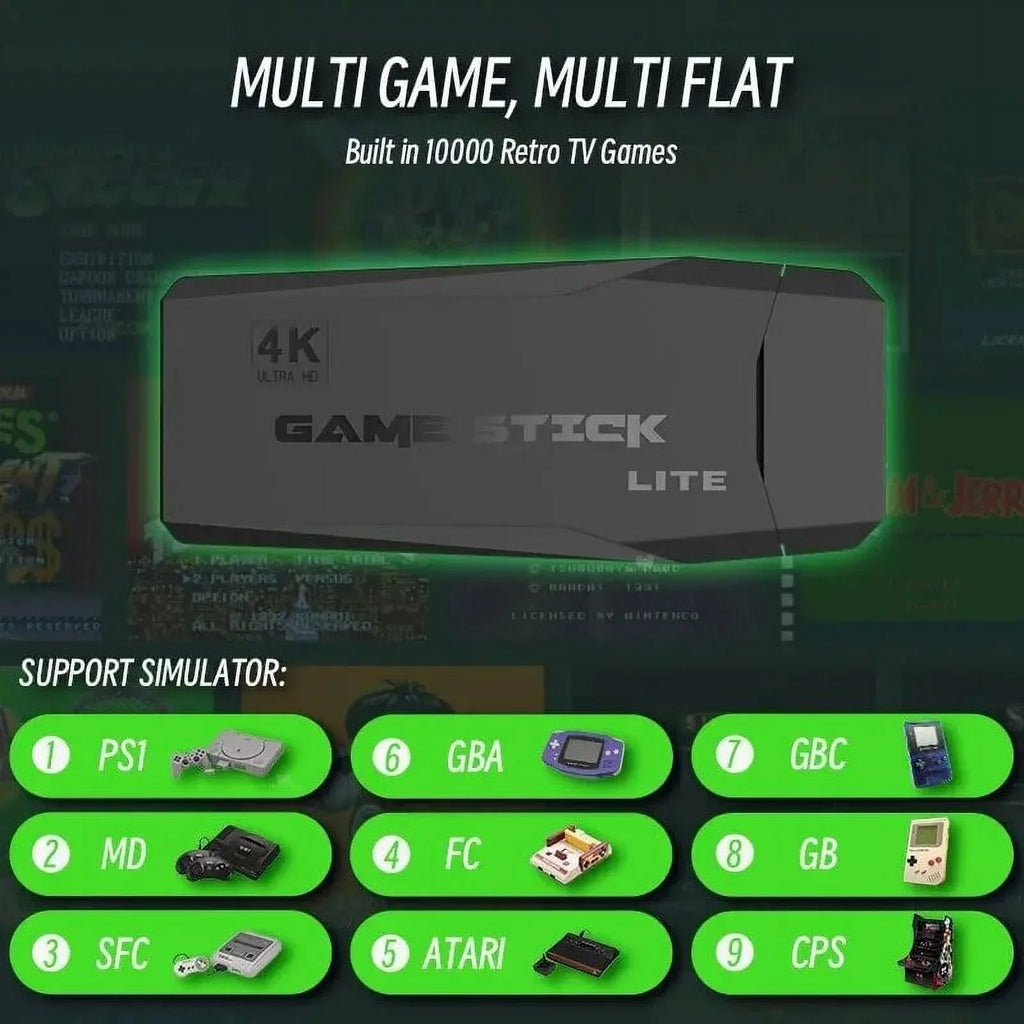 Stick Emulators 4K Console Controller 2.4G With 20000 TV Game Wireless Games For 12 PS1/FC/GBA/MAME/MD M8 HD Video Game Classic