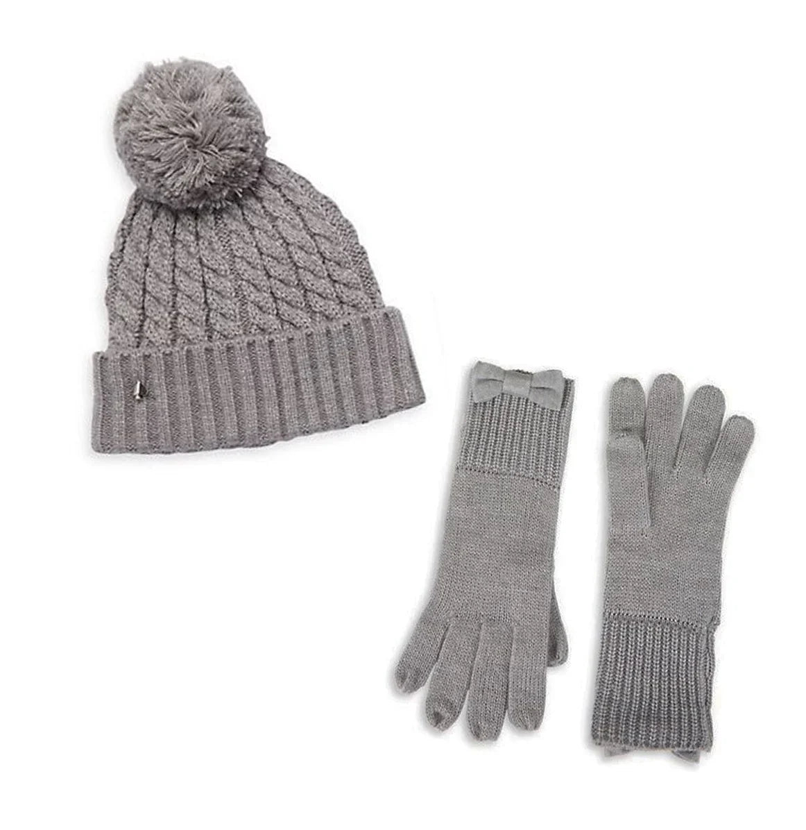 Gray Accessories One Set Women's Gloves dimension New & Cable Kate Heather Beanie Spade York