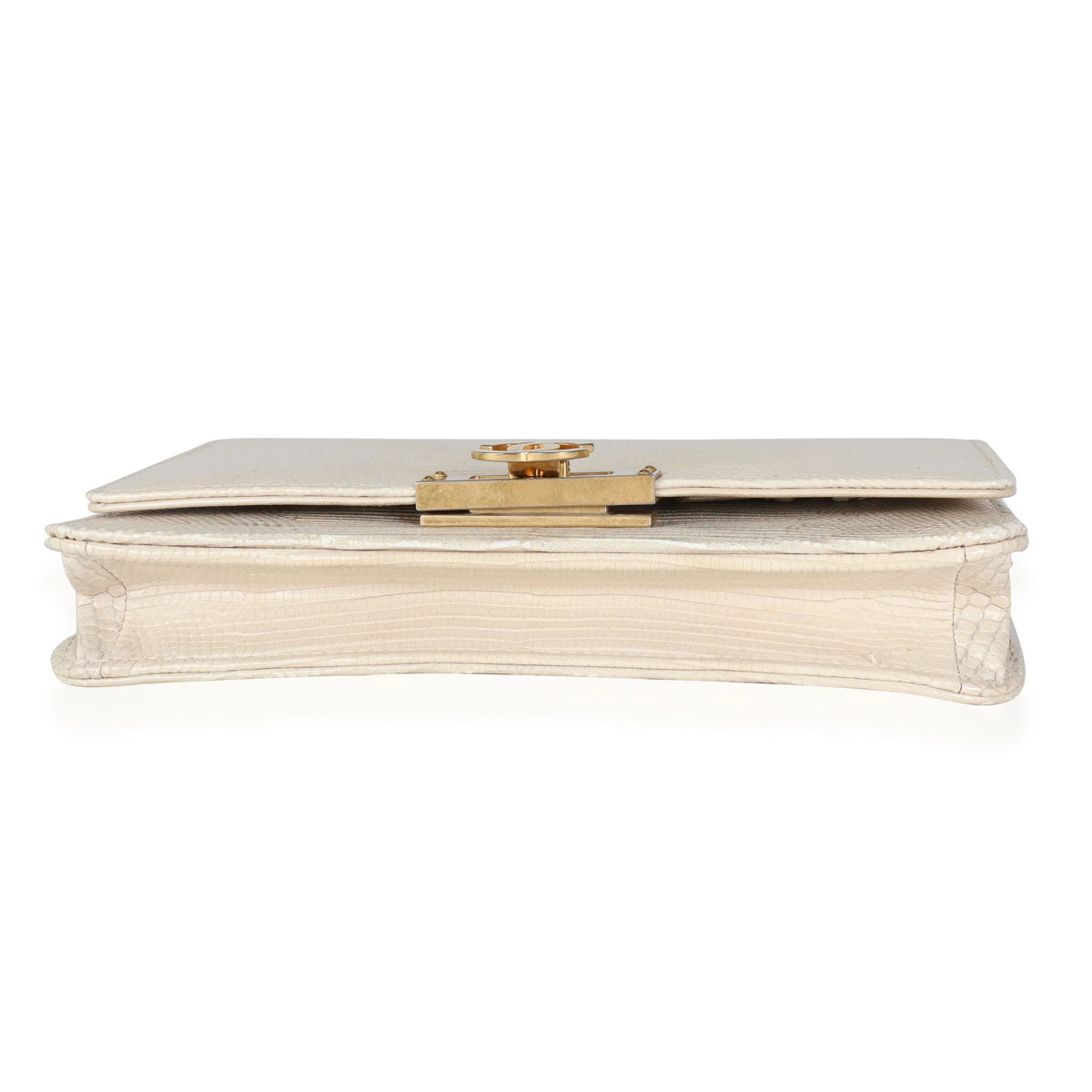 Pre-Owned on Class Gold Chain Metallic Wallet Lizard Golden