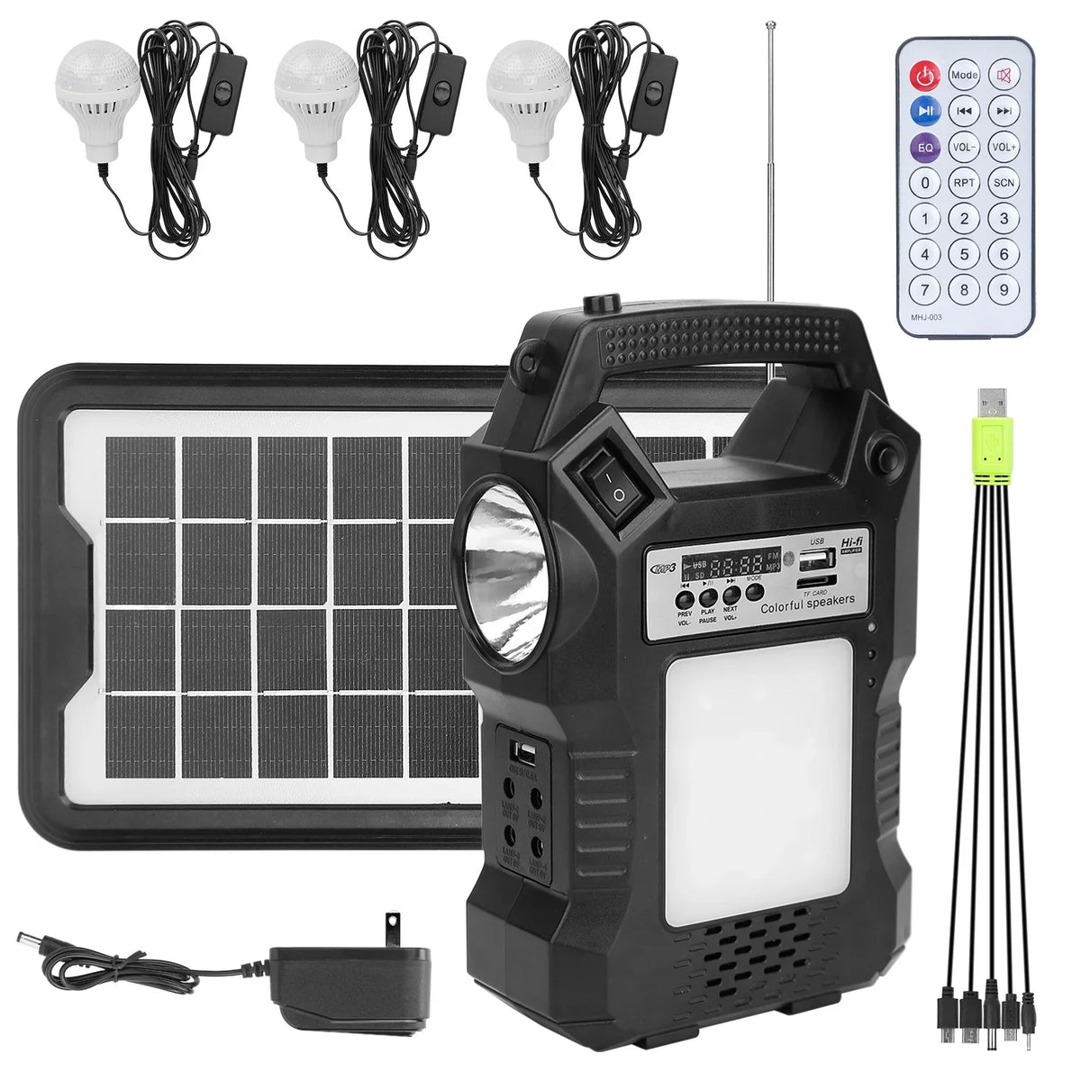 Solar Camping Power iMounTEK Station Hiking Charge LED to Portable Rechargeable Power Bank Dual 3 Bulbs Way for Generator Powered Panel exterior Station Flashlight with