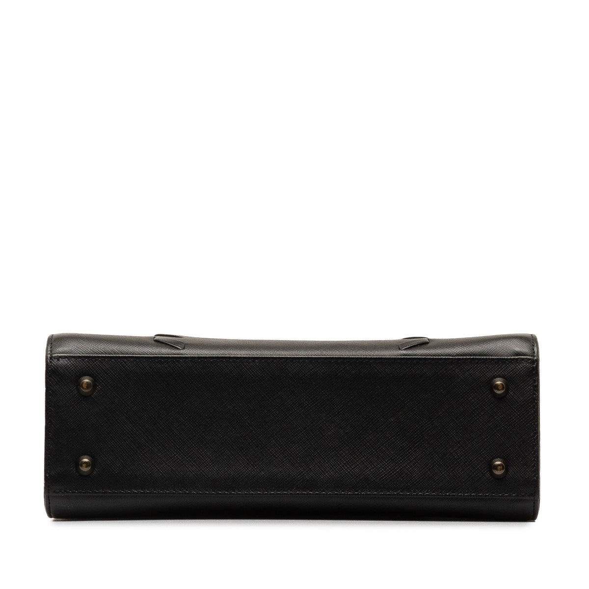 Calf Authenticated (Good) Saint Unisex Laurent HandleBag Top Pre-Owned Black Yves Leather Handbag