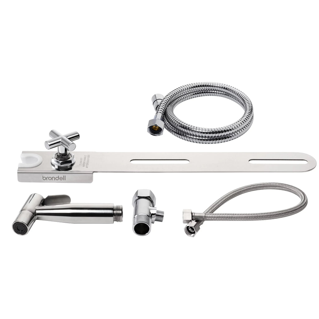 Luxury Steel and Shut with Sprayer off, CleanSpa Holster Stainless Brondell Bidet Integrated Hand-Held
