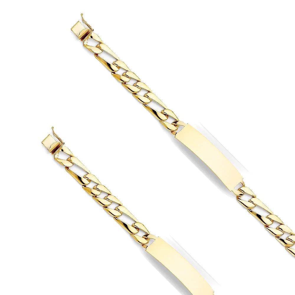 16.8 Link Chain - ID Weight and Jewelry Bracelets Men’s 14KY for Stamp Gold for Gold Bracelet Gift Elegant Men| Women Yellow 14k Cuban | 8" |