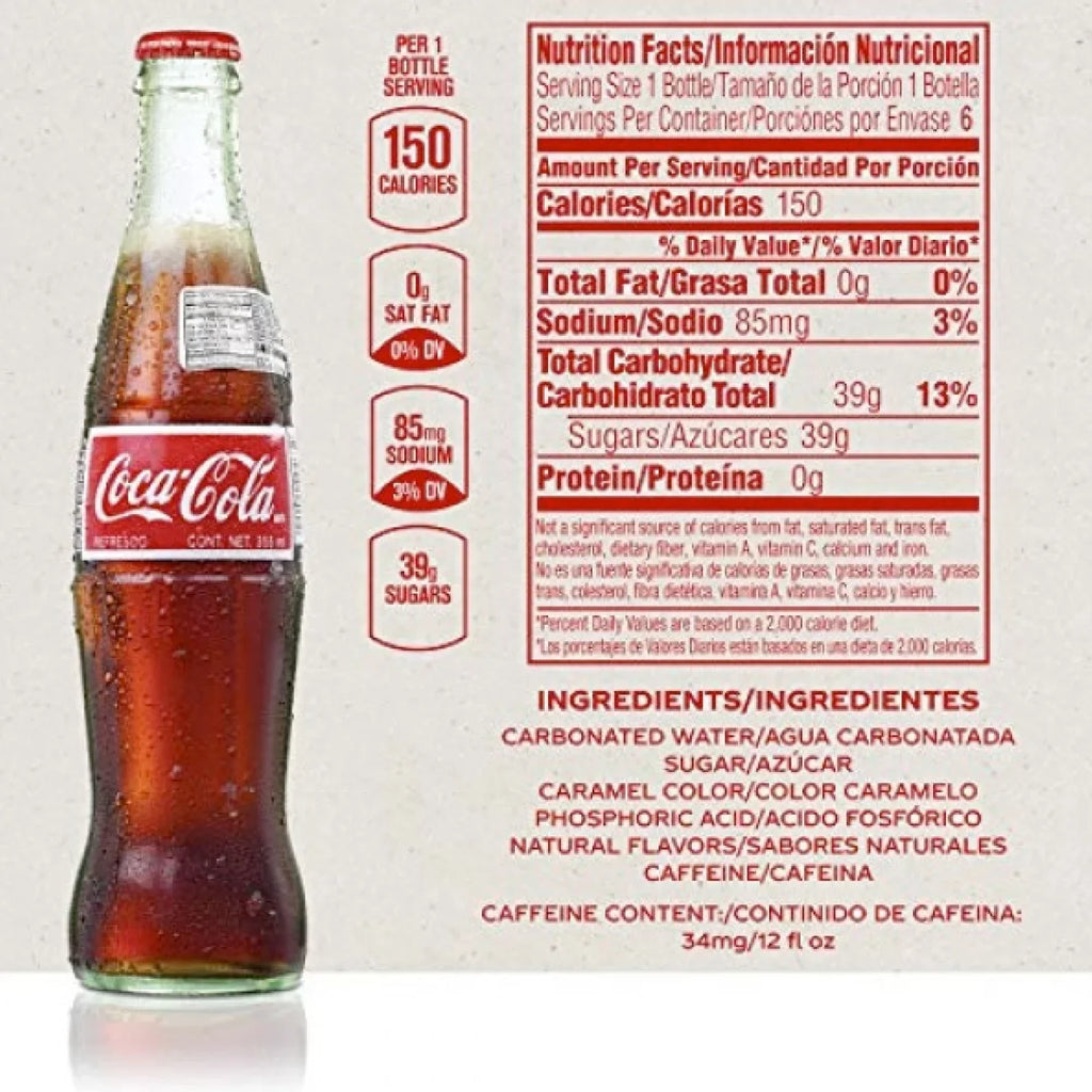 Real oz. Sweetened (355ml) Authentic (12-Pack) Cane Bottle Coke Glass Mexican Sugar fl. 12/12 Case