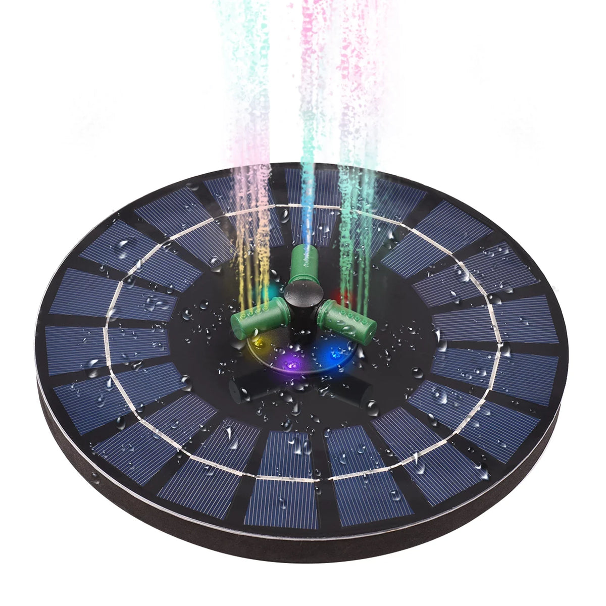 Pond Colorful for Battery Pump Solar Fountain Rotatable Bird With 6W 9 Nozzle Inch Auto-Shut Solar Small Pump Fountain With off Garden RGB Bath