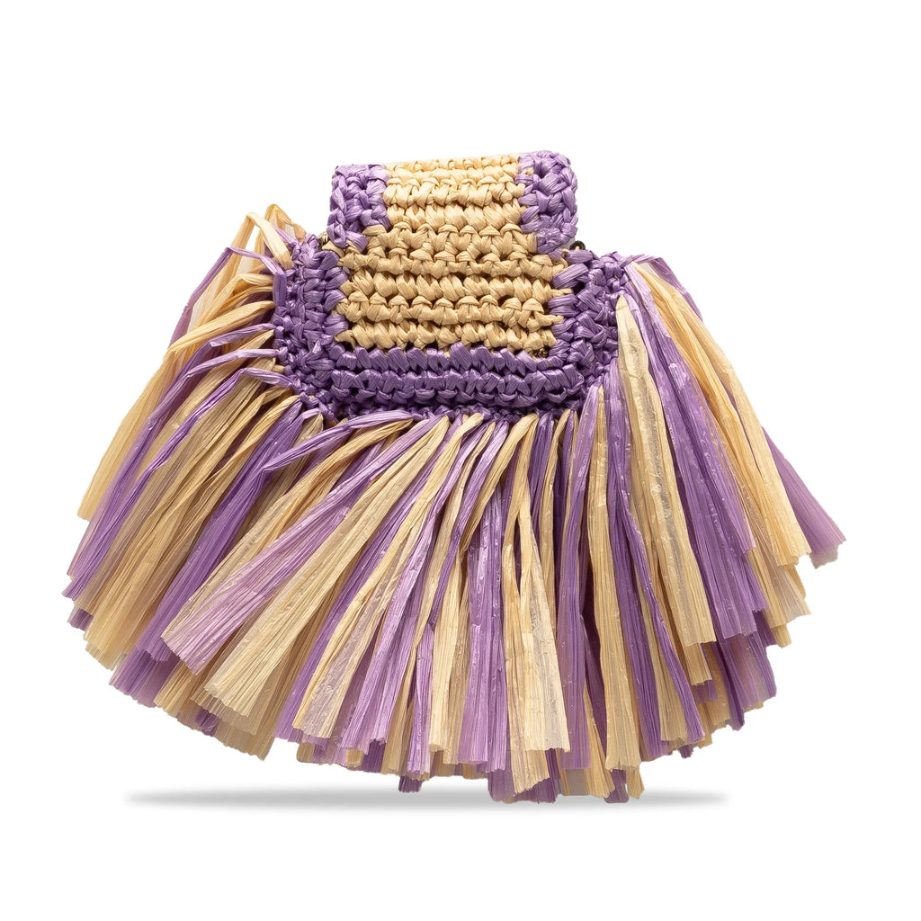 (Good) Natural Authenticated fabric Bag Purple Intreccio Fendi Raffia Baguette Pre-Owned Crossbody Pico Unisex