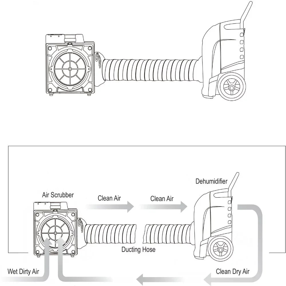XD-125 Hose Dehumidifier XPOWER with Drainage Automatic Commercial Pump 125-Pint and Purge