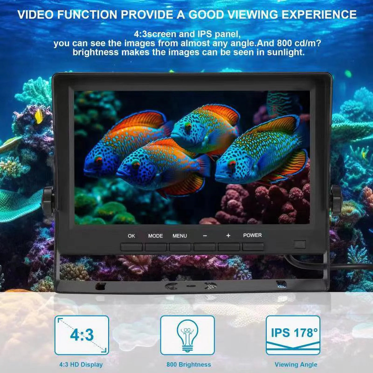 Fishing 7 Ice Fishing Ice Finder Kayak inch Fish Ice Underwater Boat Camera for with Bracket Lake Fishing