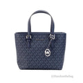 Purse Bag Zip Michael XS Top Kors Jet Tote Navy Set PVC Carryall Leather