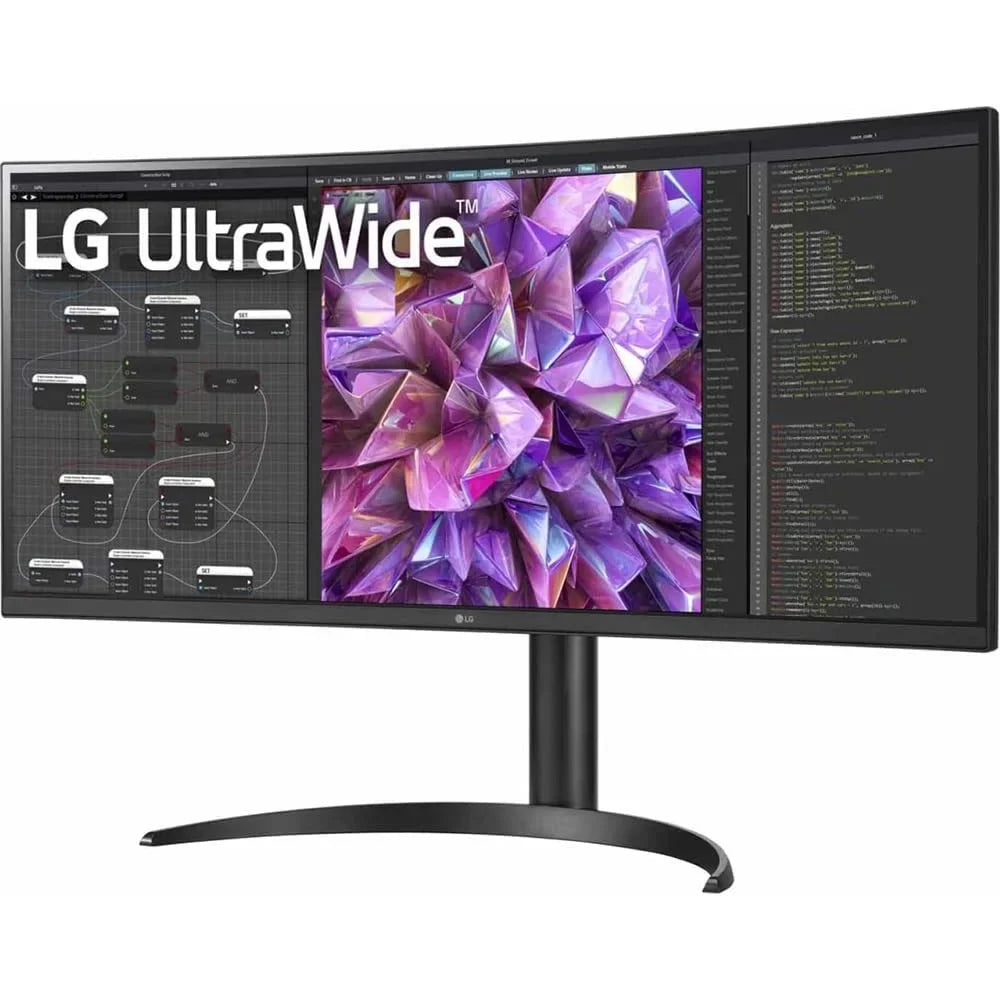 with LAN Box Open and (RJ-45) 34" QHD Curved 10 USB HDR Type-C Built-in-KVM-Monitor 34WQ75C-B IPS UltraWide LG