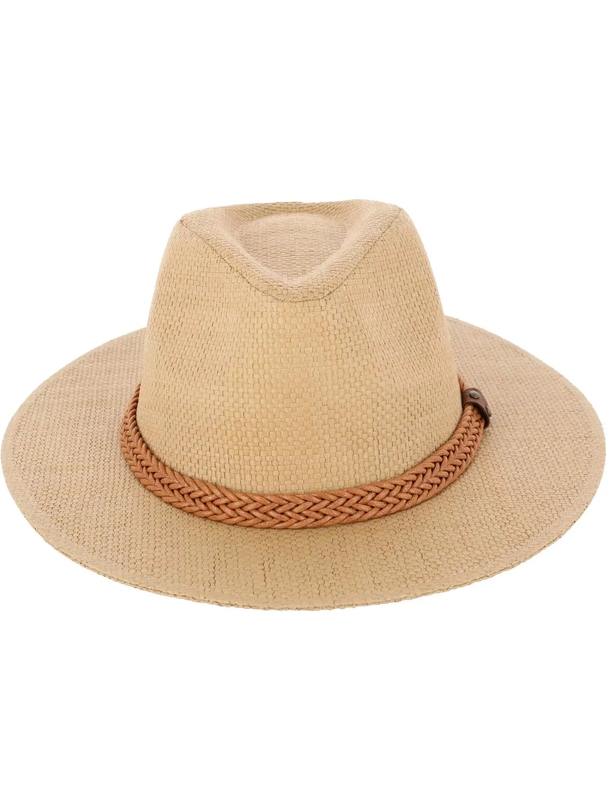 Company with Faux Straw Panama Hat Epoch Band Leather Hats Fedora (Women)