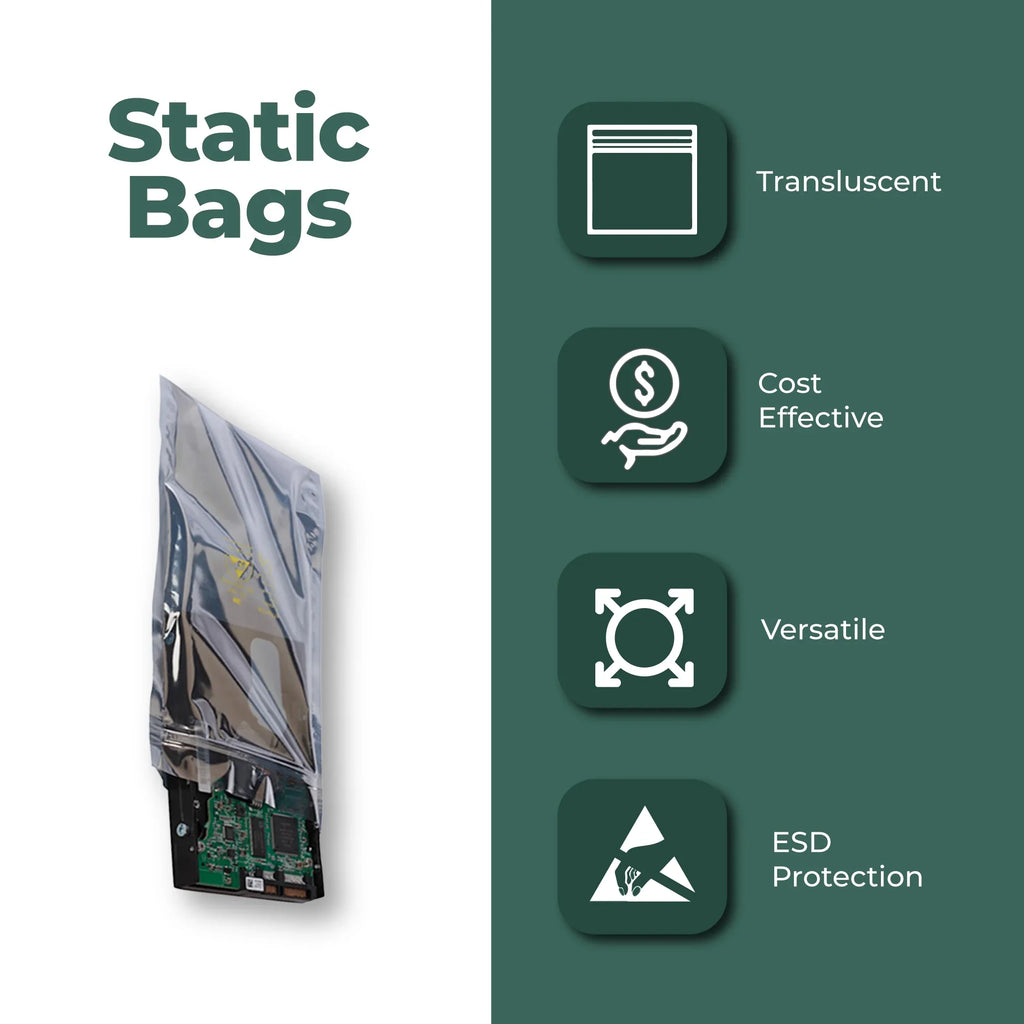 Bags Mil 10" 3 6" Protection Transparent Dependable ESD x High-grade Conductive 100/CS Metallic