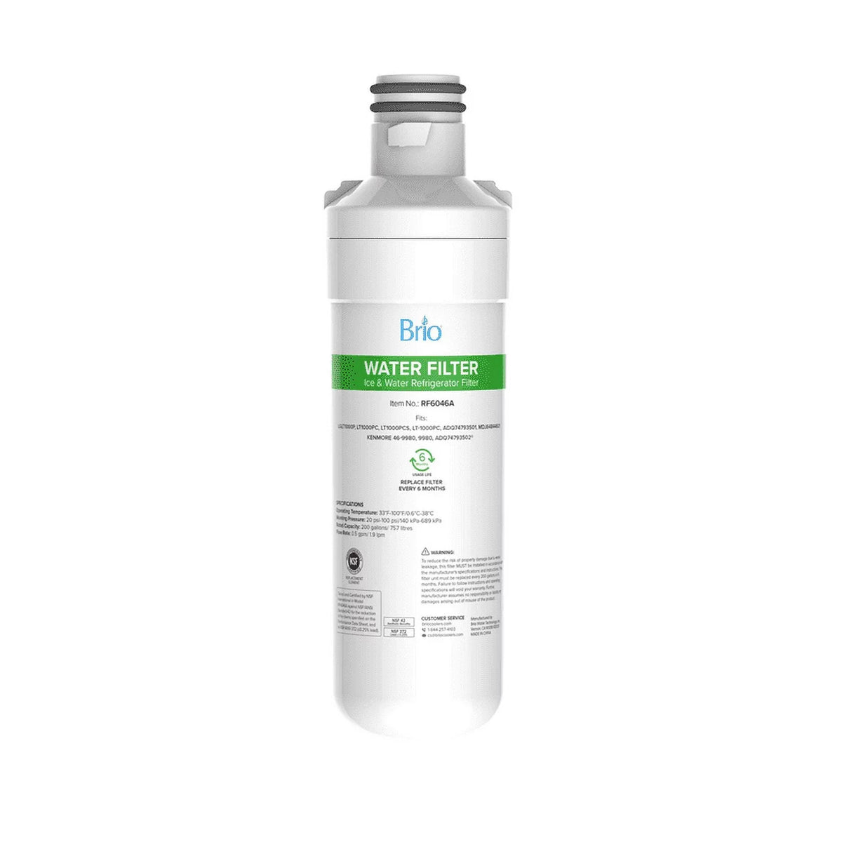 6046A Filter LGLT1000P, Compatible Replacement With LT1000PCS, ADQ74793501 Brio liquid LT-1000PC, Refrigerator LT1000PC,