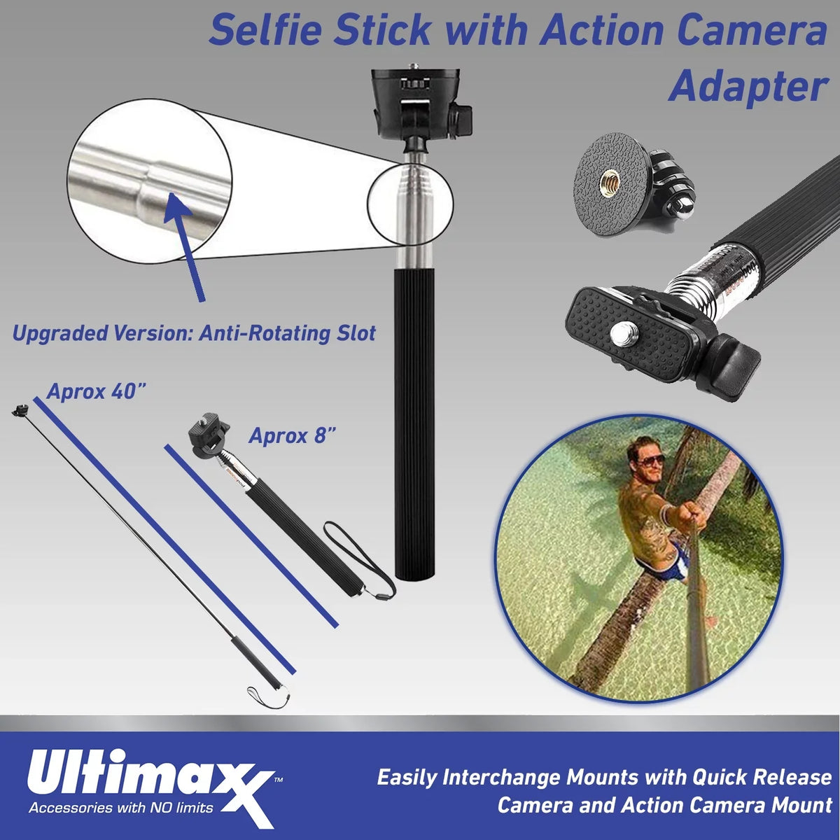 Bundle GO Cam Adapter Mounts, 3 Ultimaxx Insta360 Camera Action & Bundle) for Screw Advanced - Action Dolly 1/4” More Metal Includes: Mini (64GB) (25pc