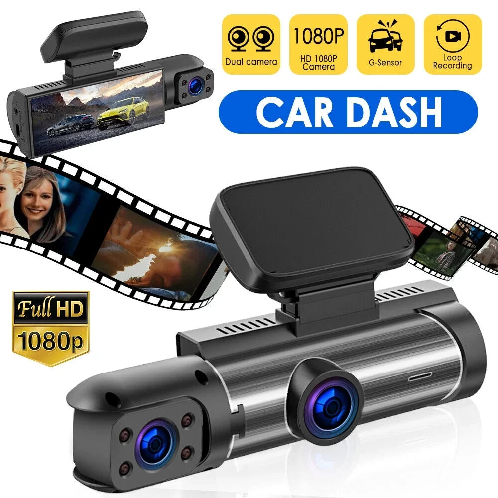 Monitor Camera Lens Cam HD Car Recorder 1080P Video G-sensor Dual Dash Parking Vtin
