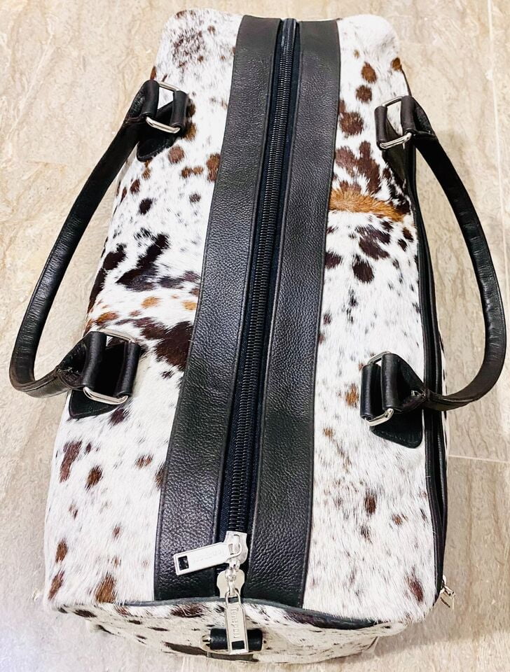 Gym leather Travel, Cow Duffle bag bag hair Bag bag bag Sports travel & hide on Luggage weekender