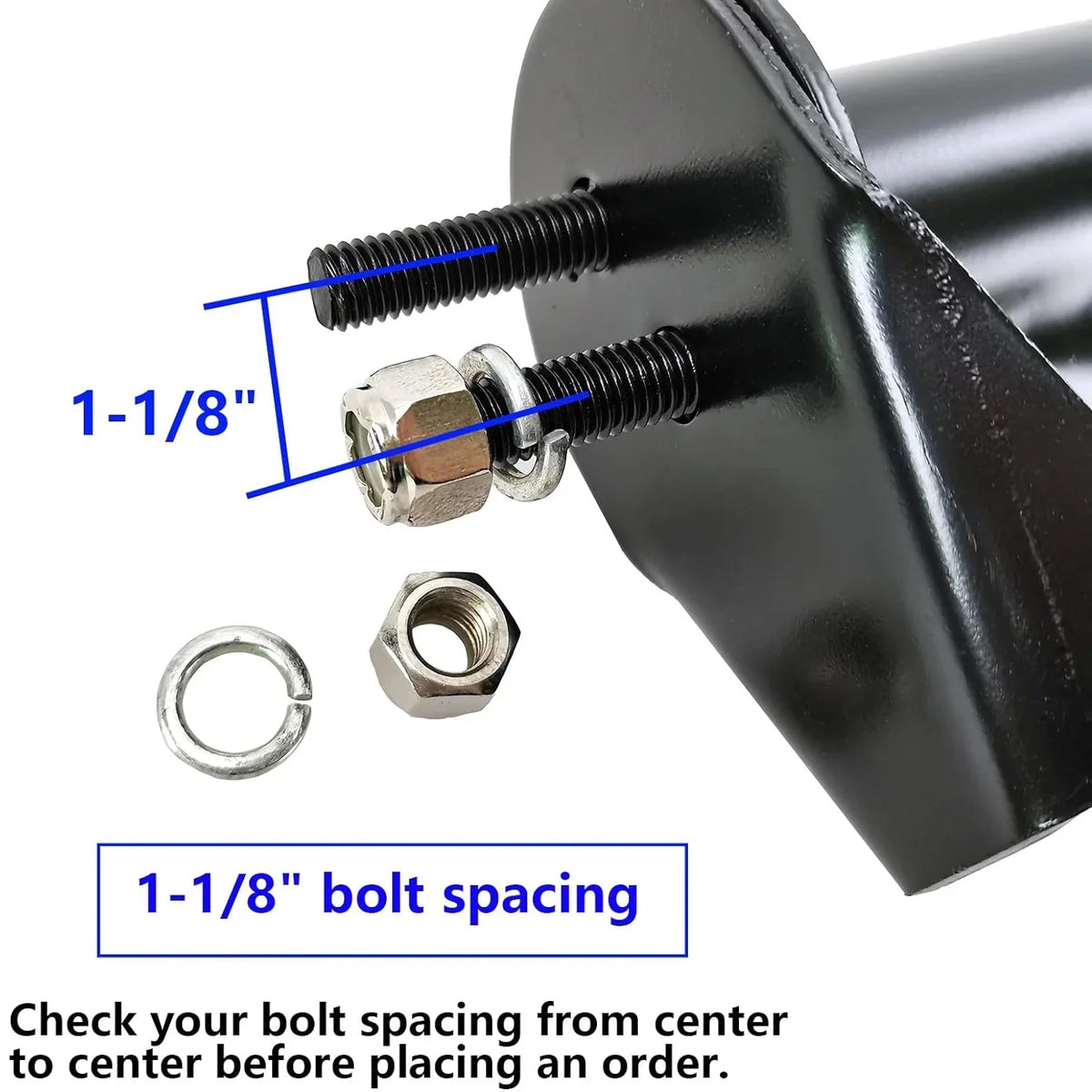 Holder Black 30" Loaded Trucks Straight Set Mud Spring 1-1/8" Hanger Length Semi Spacing Bolt Flap Mudflap POWERWORKS Bracket for