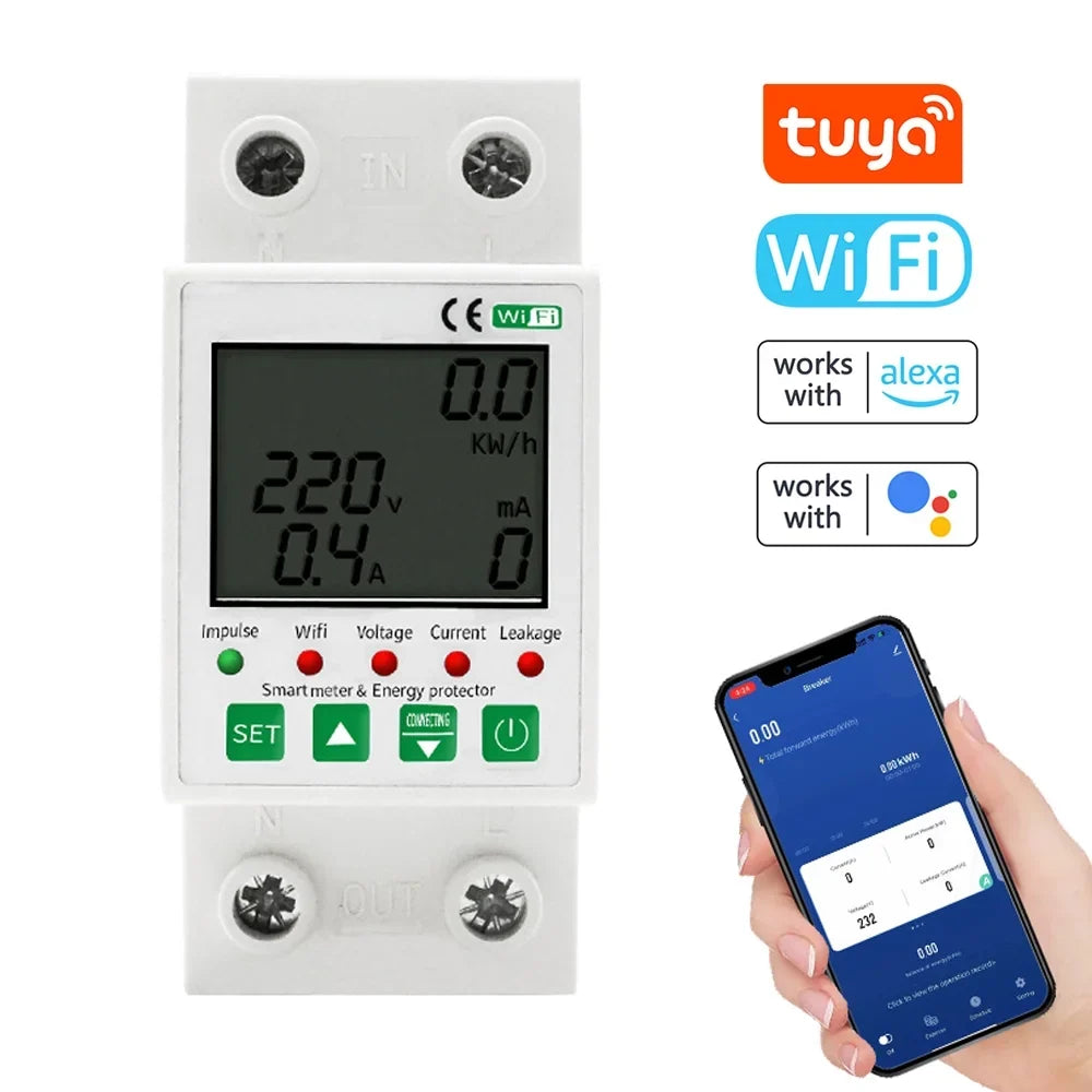 Protection Home WiFi Voice and Intelligent with with Pinnaco Compatible Meter for Leakage - Timer Electric Function Control