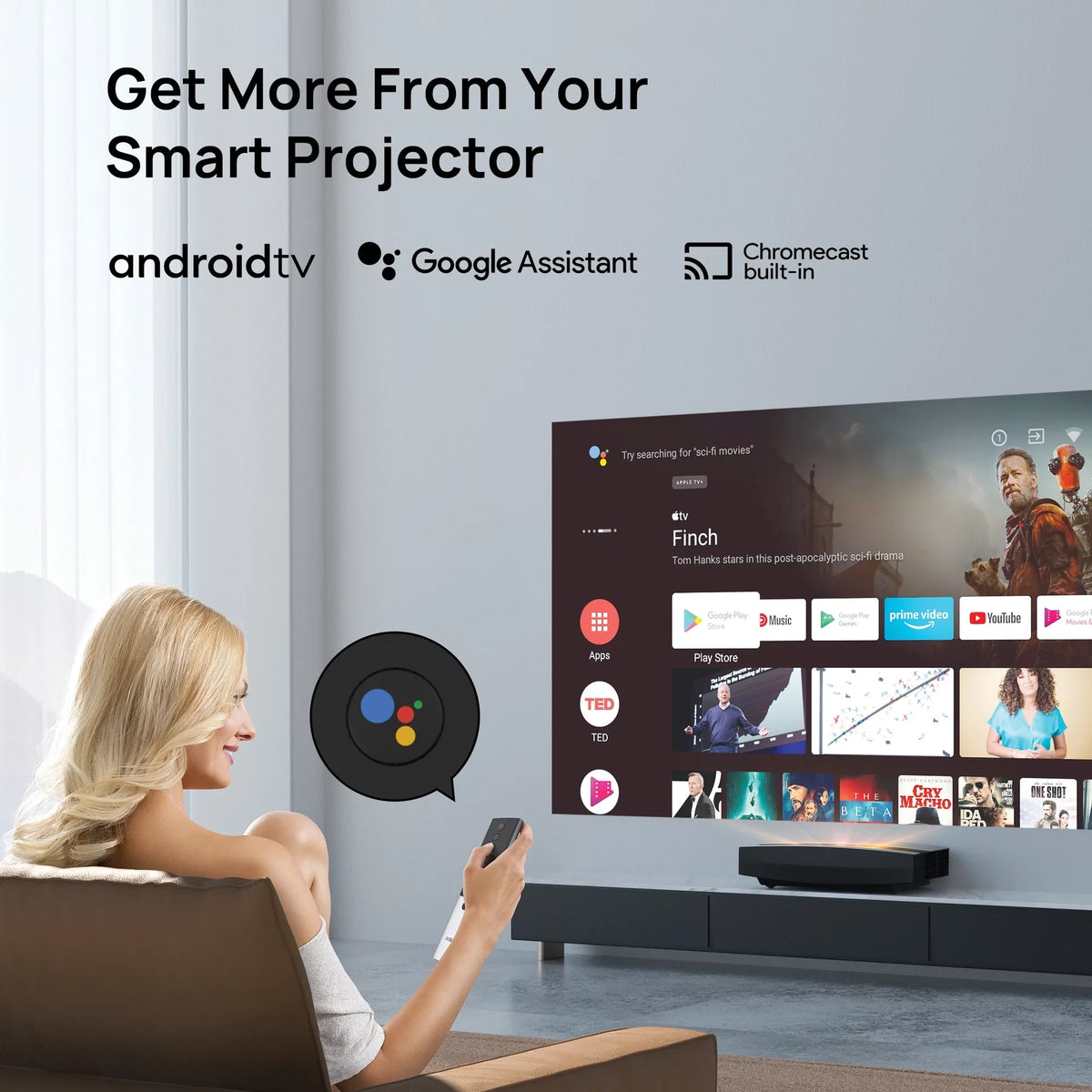 Harman Speakers, Throw Android Short Ultra 4K TV Laser AURA OS XGIMI with Projector Kardon