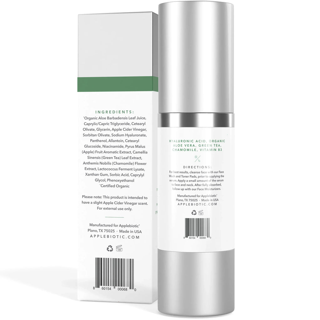 Cider Acid Facial Serum Hyaluronic Applebiotic Probiotic with Vinegar