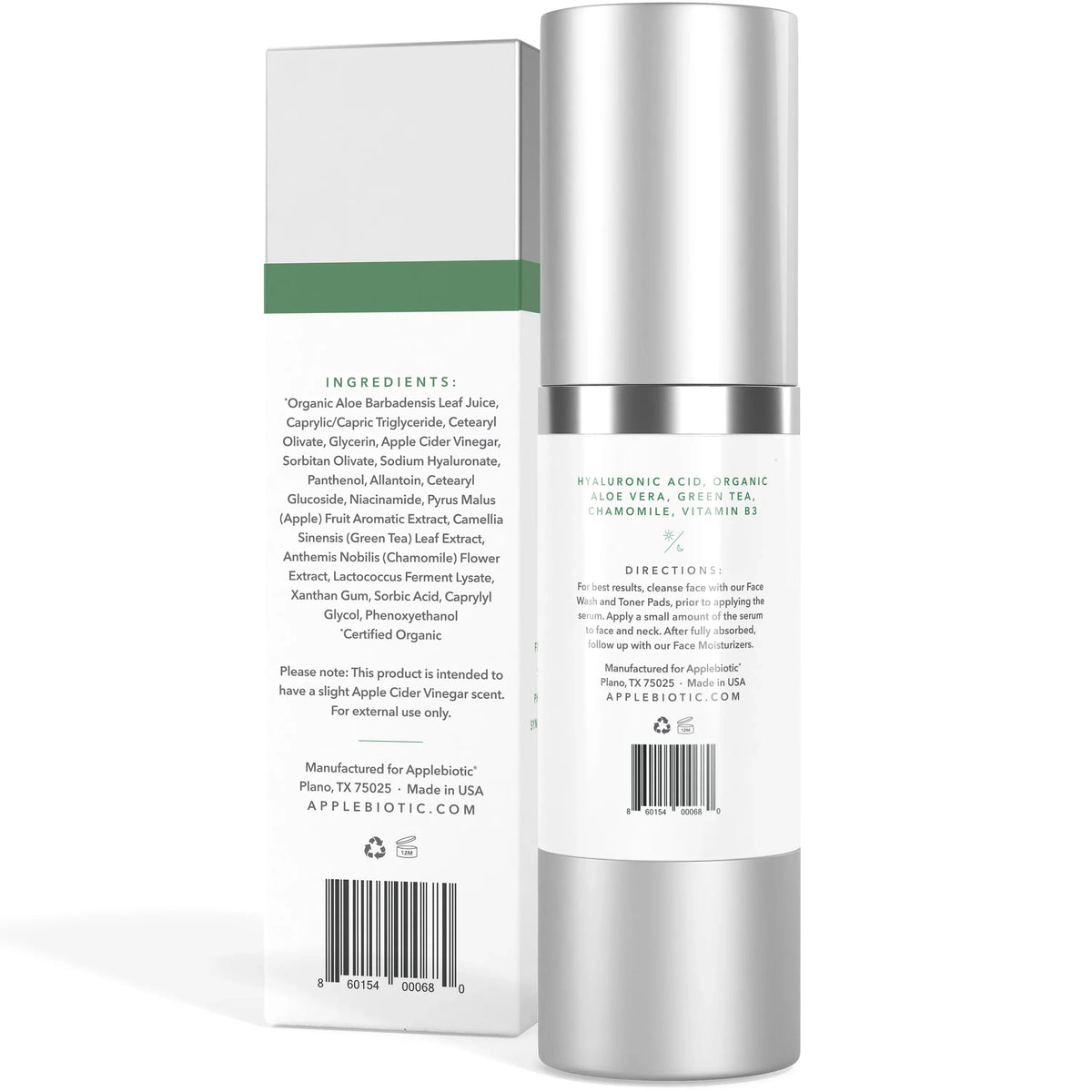 Cider Acid Facial Serum Hyaluronic Applebiotic Probiotic with Vinegar
