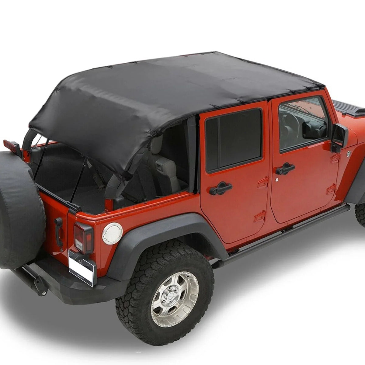 Black Top Extended 2-Door for JK Bikini Roof Soft Wrangler Jeep Cover Anti-UV Top PU 2007-2017 Leather Top