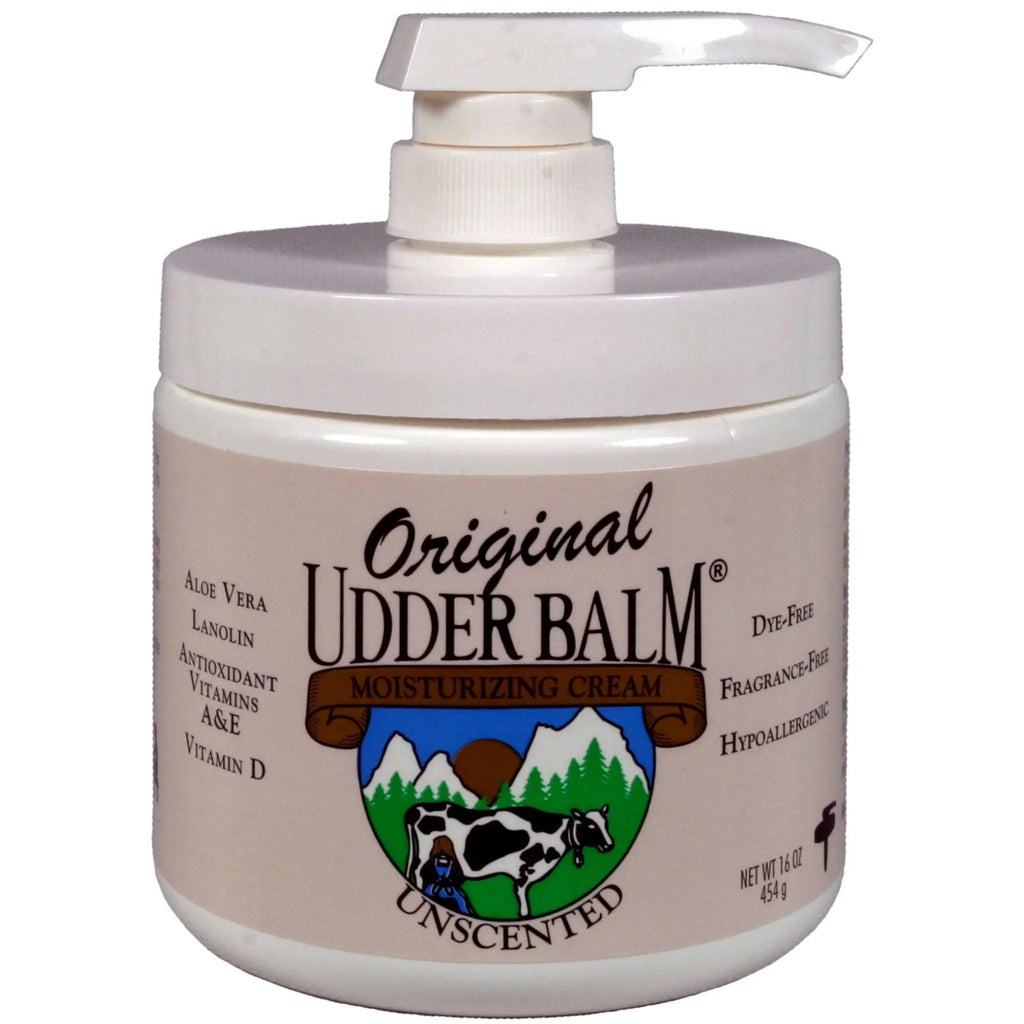 Unscented 16oz Original & Aloe Cream Lanolin Balm Moisturizing Udder with Pump Jar.