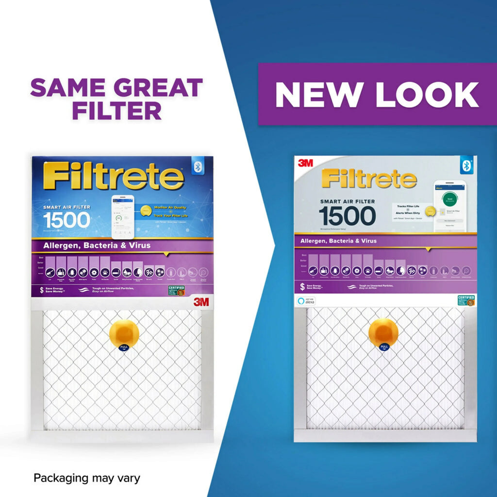 Filter, 1 Virus, MPR 1500 16x20x1 Air MERV Filtrete Filter Smart Bacteria 12, Allergen,