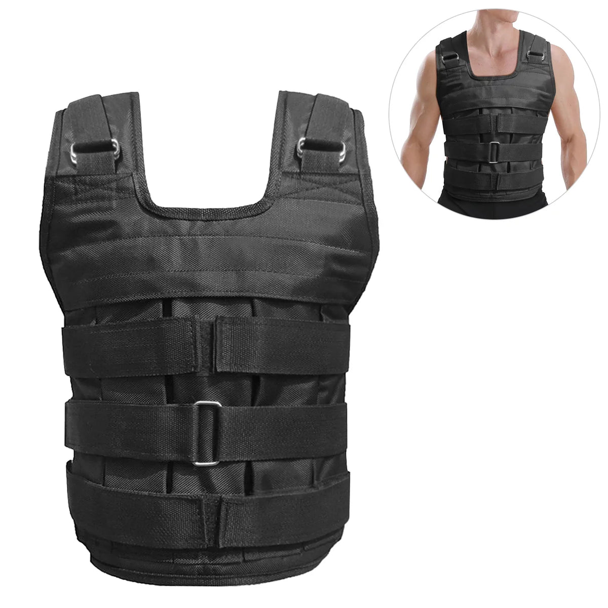Oxford Weighted Loading Adjustable Weight Strength (Empty) Cloth Weight Training Vest Load Jacket moobody Exercise 50kg Max.