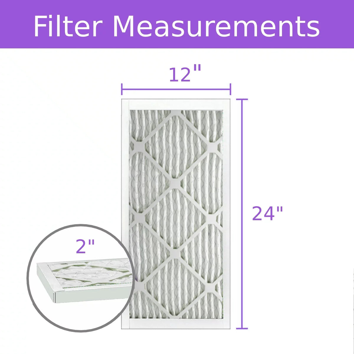 Pack) Mechanical Filter, 8, Air (6 Purolator DMK80 12x24x2, Pleated MERV Surface Extended