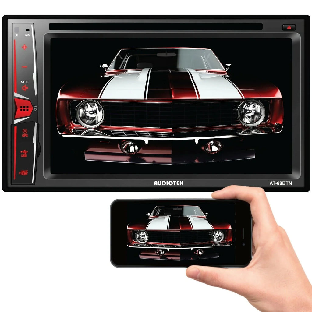 Screen License AT-68BTN Touch Audiotek Link+ Radio Rear Bundle Plate Camera Mirror 6.2"
