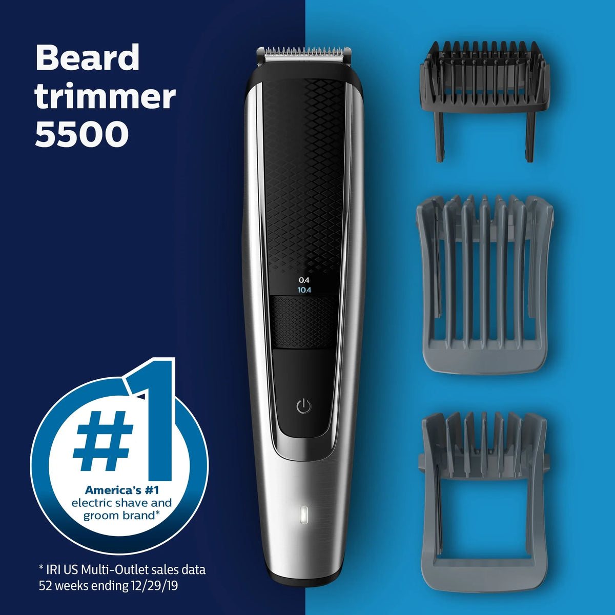 One - Cordless, Philips Pass Beard Hair Norelco Feature Clipper Hair Trimmer Beard Blade and Clean Electric, Trimmer Oil and No with Series BT5502/40 Washable - Needed Clipper For Easy 5000,